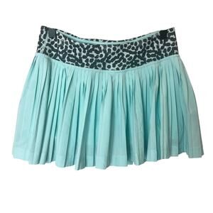 Lululemon Womens Pleat to Street Skirt Skort Sz 4 in Tranquil Blue / Ace Spot